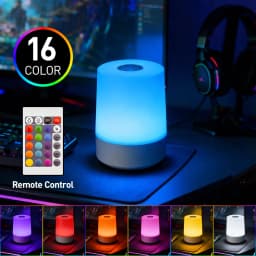 Contemporary Style LED RGB Night Light Soft Glow Multicolor Cylinder Design Touch Control Rechargeable Bedside Lamp for Home