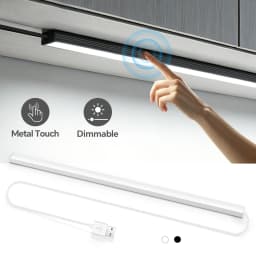 Black/White Shell USB Powered LED Night Light Bar 42cm Aluminum Touch On/Off Dimmable Lamp Cabinet Closet Washing Room Lighting