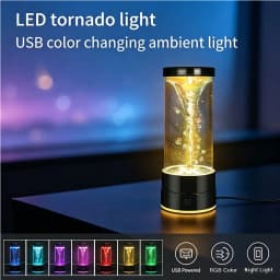 Simulation LED Tornado Night Light USB Creative Table Lamp Multi-Color Changing Atmosphere Light For Birthday Gift Bedroom Decor