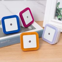 Mini Square Wireless Sensor LED Night Light EU US Plug Indoor Lighting Lamp for Baby Kids Bedroom Living Room Corridor HomeDecor