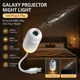 WACUAAO 10-in-1 Galaxy Projector Planetarium 360° Flexible Night Light Heart Moon Saturn Zodiac Aesthetic Bedroom Decor Gift