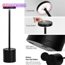 Portable LED Cordless Touch Table Lamps Rechargeable Desk Lamp 3Colors Adjustable Bedside Creative Ambient Light for Room Decor