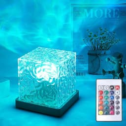 1PC Ocean Wave Projector Light Ocean Lava Lamp Luminorthe Cube Northern Lights Cube 16 Colors,Dynamic Ripple Effect,Living Room