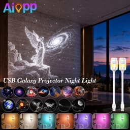 2‑in‑1 Star Sky Projector Lamp Adjustable Focus & 360° Projection Angle Colorful Night Light, Replaceable Films for Bedroom Living Room Festive Party Decor Gift