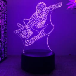 3D acrylic LED night light Spider Man visual 16 color gradient touch switch USB desk lamp holiday gift home decoration