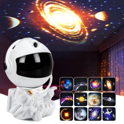 Astronaut Starry Sky Projector with 12 Films Night Light Star Projector LED Astronaut Lamp Galaxy Projector for Bedroom Playroom