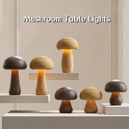 Rechargeable Mushroom Night Light, Dimmable Touch Control Desk Lamp, Creative Mushroom Desk Light for Home Bedroom Bedside Light