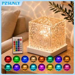 PZSUNLY New RGB 16 Colors Ocean Wave & Aurora Projection Night Light Remote Control USB Rechargeable Table Lamp Bedroom Home Decor Birthday Gift for Kids Adults