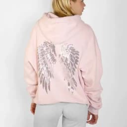 Fashion Wings Beads Sweathirts Women Oversized Hoodies Fleece Lining Sequined Casual Pullover Top Y2K Clothes Lady Outfits 2026