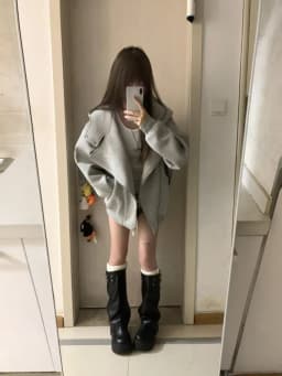 American Style Double Zipper Hooded Open Cardigan Women's Loose Casual Versatile High-End Feeling Top for Autumn Winter