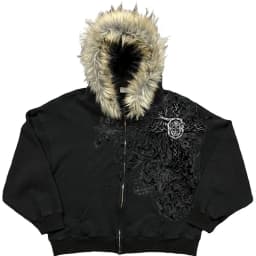 American Style Hip-Hop Style Y2K Autumn and Winter New Item Unisex Thick Print Warm Hoodie Jacket Zipper with Hat