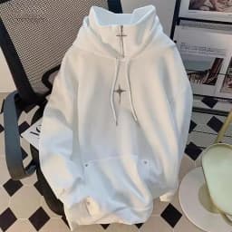 2000s American Vintage Loose Dark Gothic Hooded Sweatshirts Y2k Subculture Pure Color Casual Hoodies Autumn Vintage Harajuku Top