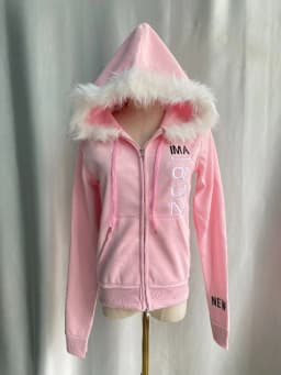 American Streetwear Hoodies Coats Hooded Fur Collar Pockets Patchwork Aesthetics Sweatshirts Y2k Punk Gothic Women's Clothing