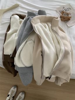 Double Zipper Sweatshirts Women Vintage Stand Collar Thick Faux Lamb Wool Coats Retro Loose Casual Office Lady All Match Outwear
