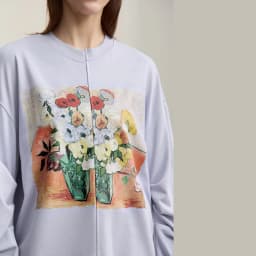Amii Woman Sweatshirts 2026 Autumn New Splicing Printing Drop Shoulder Sweater Women's Loose O-Neck Cotton Knitted Top 12621087