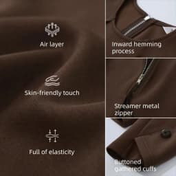 Amii Women Sweatshirts Round Neck Drop Shoulder Long Sleeve Zipper Cotton 2026 Autumn Office Oversized Tops For Woman 12643038