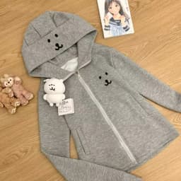 Japanese Soft Girl Fall Outfit Y2k Tops Kawaii Zip Up Sweatshirt Women Sweet Cute Cat Ear Hat Long Sleeve Loose Jacket for Girls