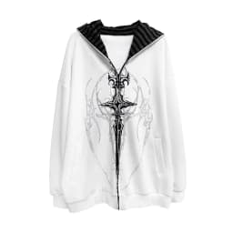 Japanese Hoodies Harajuku Print Zipper Y2k Tops Hooded Loose Sweatshirts Women's Clothing Fashion Casual Punk Hoodie Jackets