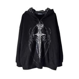 Japanese Hoodies Harajuku Print Zipper Y2k Tops Hooded Loose Sweatshirts Women's Clothing Fashion Casual Punk Hoodie Jackets