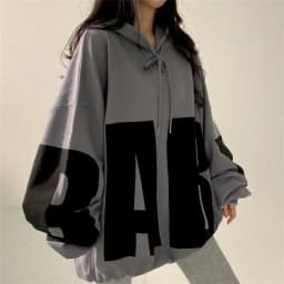 Fashion Letter Printing Hoodies Women 2026 Spring Autumn Thin Street Sports Loose Large Size Casual Hooded Pullover Womens Tops