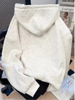 Cartoon Print Hoodie Women's Autumn Winter Fleece Lined Zipper Open Cardigan Loose Slimming Casual Outerwear Trendy