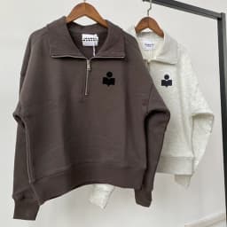 New style jacket for niche women, plush semi high neck zipper, loose fleece, pure cotton sweater