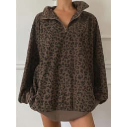 Top Sweatshirt Women's Autumn/Winter Contrast Colour Faux Two-Piece Camouflage Patchwork Hooded Comfortable Minimalist Casual