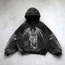 Purple inferno dragon hoodies women oversized new tops vintage goth sweatshirt goth streetwear women gothic y2k clothes