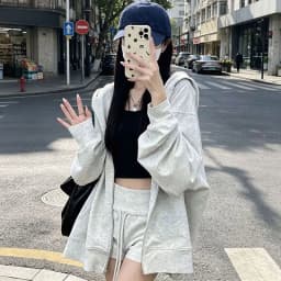 American Retro Oversized Hooded Sweatshirt Women Zip Up Solid Pockets Sports Hoodies Jacket Women Loose Lazy Style Hooded Coa