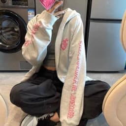 Gothic Letter Printed Zip Hoodie Oversized Sweatshirt Women Autumn Warm Thick Casual Hoodies Female Black Gray Tops Streetwear