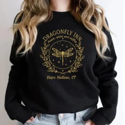 Stars Hallow Sweatshirt Dragonfly Sweater Dragonfly Lover Gifts Vintage Lukes Diner Sweatshirt Women Graphic Hoodies Streetwear