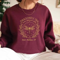 Stars Hallow Sweatshirt Dragonfly Sweater Dragonfly Lover Gifts Vintage Lukes Diner Sweatshirt Women Graphic Hoodies Streetwear