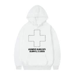 Y2K American Style Retro Fashionable Gothic Sweatshirt Cross Print Personality Pullover Casual Punk High Street Winter Hooded