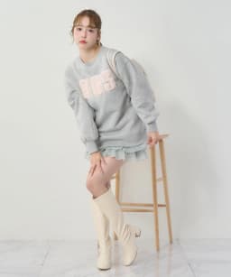 Winter New Loose Fit Fleece Lined Hoodie Sweatshirt with Letter Print round Neck Pullover for Women Commute Style Long Sleeve