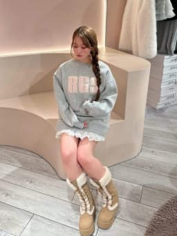 Winter New Loose Fit Fleece Lined Hoodie Sweatshirt with Letter Print round Neck Pullover for Women Commute Style Long Sleeve