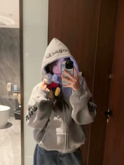 American Retro Hooded Open Cardigan Sweatshirt Women's Loose Gothic Autumn Winter New Style Couple Outerwear