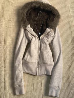 Aoaiiys Y2k Hoodies Women's Aesthetic Vintage Burr Edge Hooded Outerwear Autumn Winter New Letter Embroidery Zipper Sweatshirt