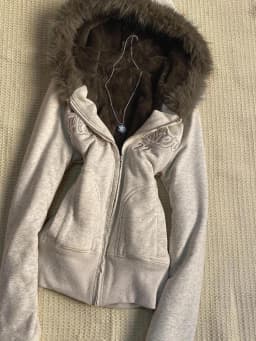 Aoaiiys Y2k Hoodies Women's Aesthetic Vintage Burr Edge Hooded Outerwear Autumn Winter New Letter Embroidery Zipper Sweatshirt