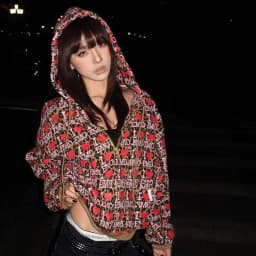Women Couple Y2K Emo Zip Up Hoodie Mint Green Full‑Print Pink Heart Letter Oversized Hooded Jacket Streetwear Loose Outerwear