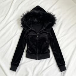 Y2K Gothic Female Zipper Hooded Jacket Waist Slim Long Sleeve hooded Sports Street Wind Jacket Punk High Street
