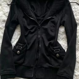 Y2K Gothic Female Zipper Hooded Jacket Waist Slim Long Sleeve hooded Sports Street Wind Jacket Punk High Street