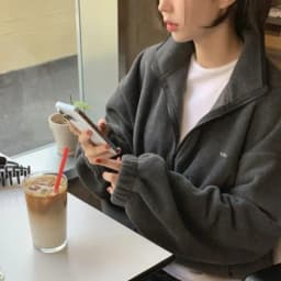 Chic Autumn Winter Thickened Warm Hooded Zipper Sweatshirt Jacket Women's Fashionable Stand Collar All-Match Outerwear