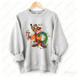 Kawaii Christmas Couple Shirt Jaq and Gus Gus Crewneck Pullovers Fashion Harajuku Xmas Sweatshirt Fun Xmas Party Matching Hoodie