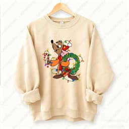 Kawaii Christmas Couple Shirt Jaq and Gus Gus Crewneck Pullovers Fashion Harajuku Xmas Sweatshirt Fun Xmas Party Matching Hoodie