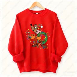 Kawaii Christmas Couple Shirt Jaq and Gus Gus Crewneck Pullovers Fashion Harajuku Xmas Sweatshirt Fun Xmas Party Matching Hoodie