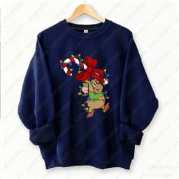Kawaii Christmas Couple Shirt Jaq and Gus Gus Crewneck Pullovers Fashion Harajuku Xmas Sweatshirt Fun Xmas Party Matching Hoodie
