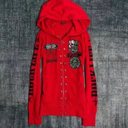 2000s Y2k American Vintage Punk Rock Dark Harajuku Spice Girls Long Sleeved Hoodie Skeleton Letter Cardigan Spring Autumn Coat