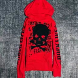 2000s Y2k American Vintage Punk Rock Dark Harajuku Spice Girls Long Sleeved Hoodie Skeleton Letter Cardigan Spring Autumn Coat