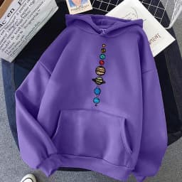 Planets Colour Creativity Funny Hoody Women Fashion Harajuku Streetwear Casual Soft Hoodies Oversize Loose Fleece Hoody Womens