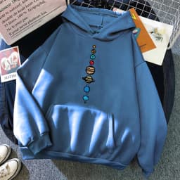 Planets Colour Creativity Funny Hoody Women Fashion Harajuku Streetwear Casual Soft Hoodies Oversize Loose Fleece Hoody Womens